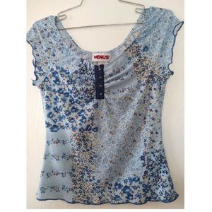 Venus Vintage Floral Short Sleeve Top